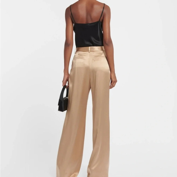 NILI LOTAN flavie pant in khaki 100% Silk Size Woman’s 8 - Picture 5 of 12